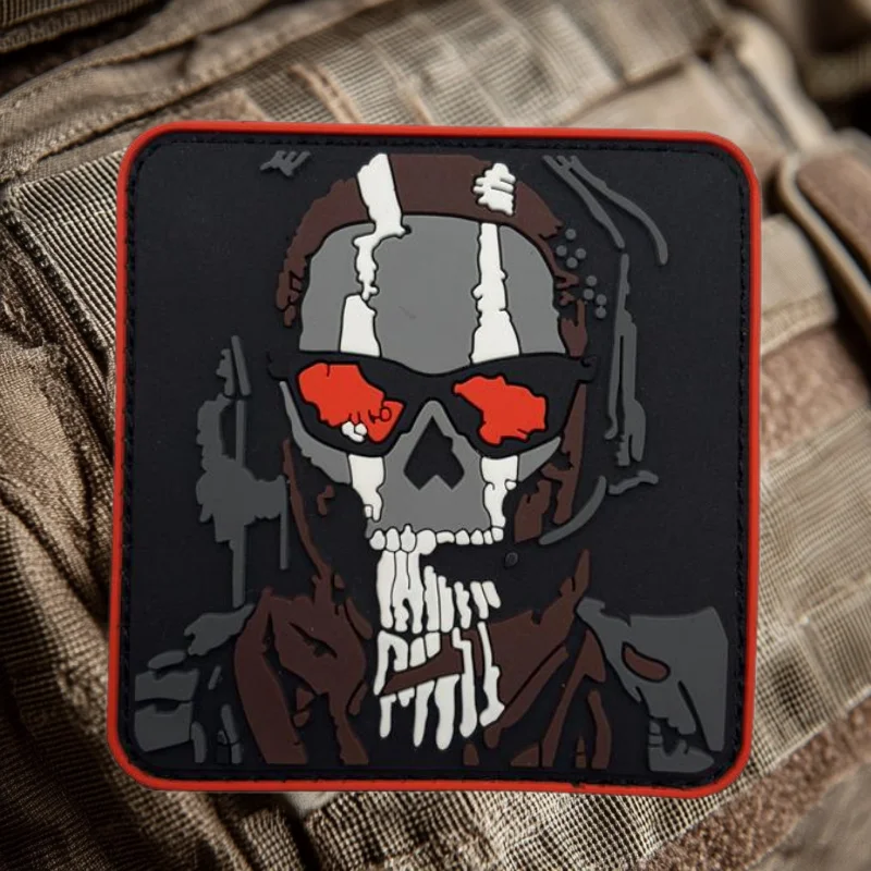 

Sniper Skull Patch PVC Military Morale Badge Glow-in-light Hook&Loop Backpack Clothing Decorative Accessories Sticker Armband