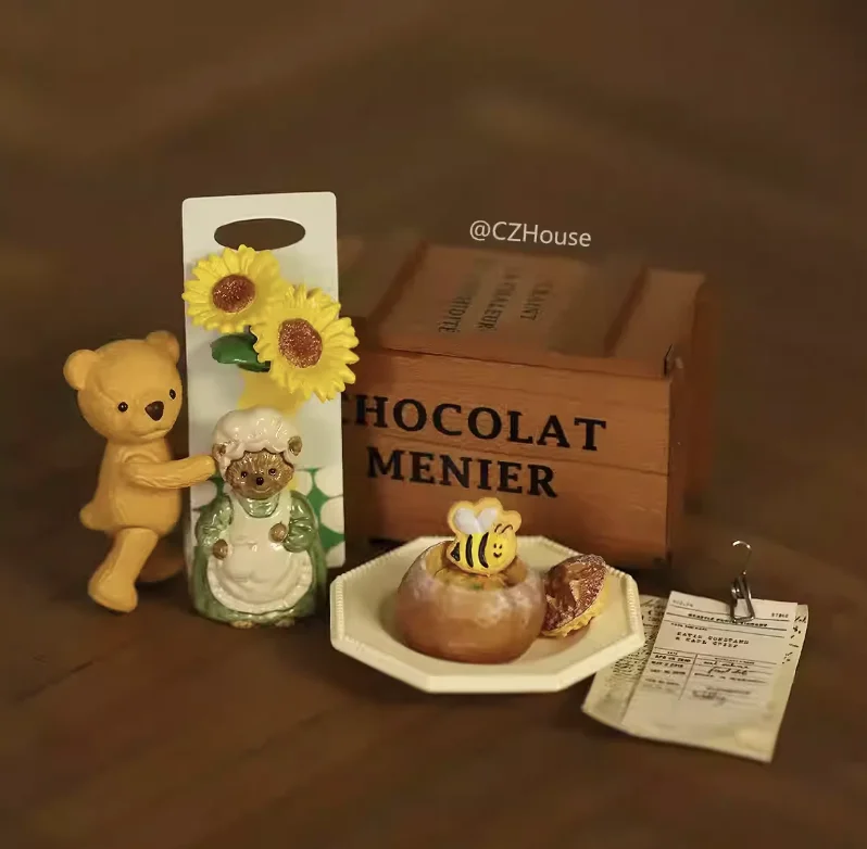 1/6 Scale Miniature Dessert Collection: Heart Cake, Churros, Smile Cookies Soda Bottle & Tiny Bear for BJD Dollhouse Party Scene