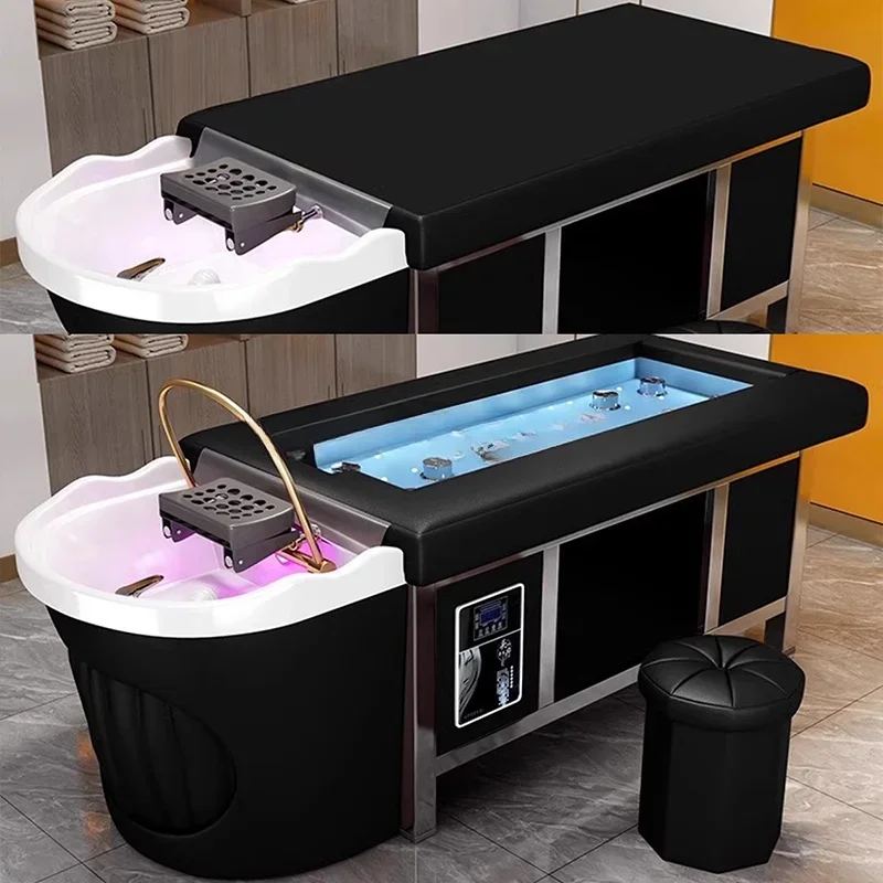 Head Spa Shampoo Bed Japanese Water Circulation Fumigation Body Massage Beauty Salon Exclusive Integrated Head SPA Washing Bed