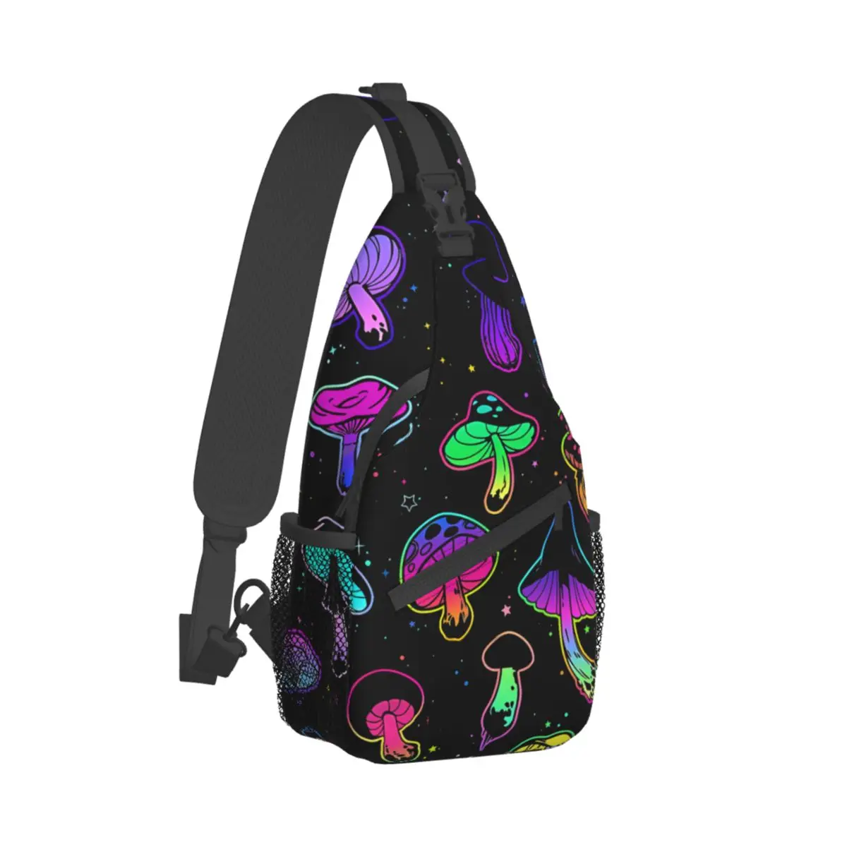 

Psychedelic Mushrooms Crossbody Chest Bags Psychedelic Pattern Pockets Travel Pack Messenger Sports Teens Shoulder Bag Unisex