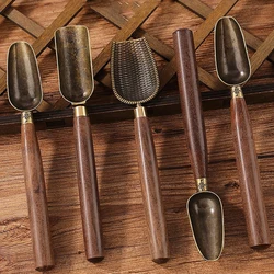 1pcs Wooden Spoon Japanese Tea Spoon Ebony Teaspoon Wood Retro Creative Tea Shovel Tea KongFu Tea Ceremony Accessories Gift
