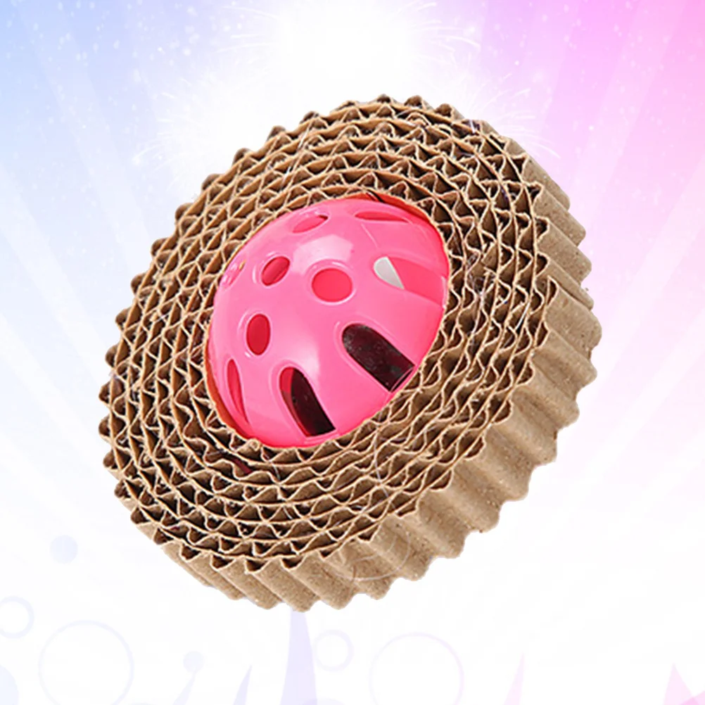 

Cat Scratch Board Corrugated Paper Bell Squeaky Ball Stimulate Paws Clean Teeth Puppy Ball Pet Supplies Squeaky