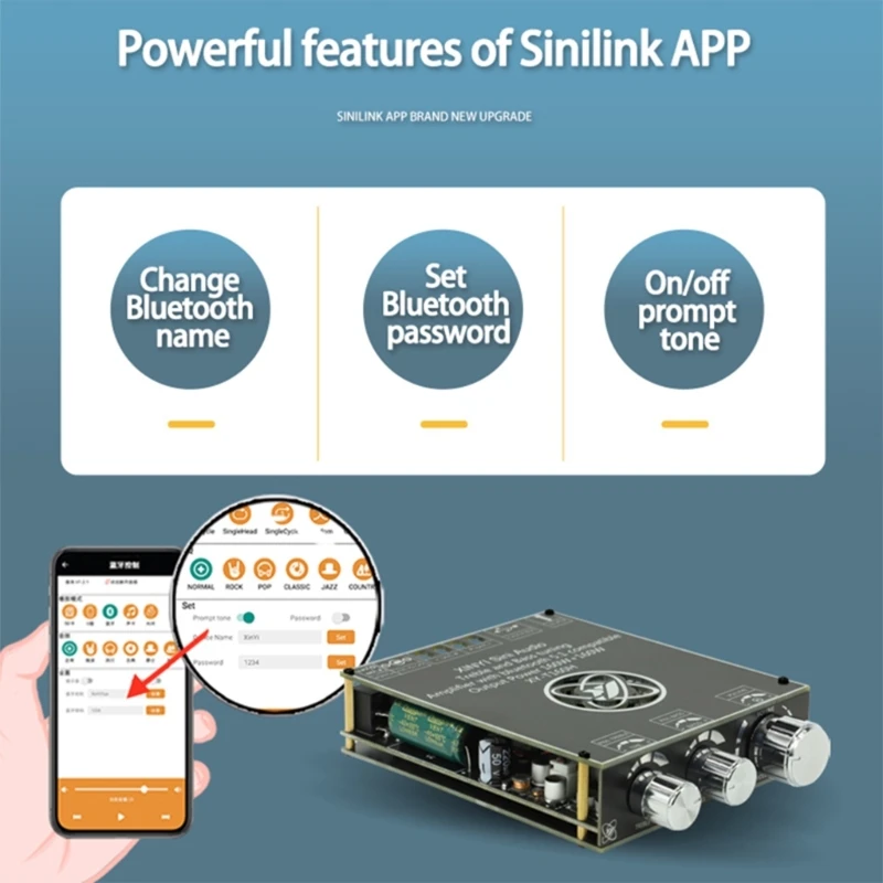 Módulo amplificador de potencia Digital, placa amplificadora de potencia de 160W + 160W, 2 canales, BT5.1, XY-T160H, compatible con Bluetooth, 5,1 DC12-36V/8A