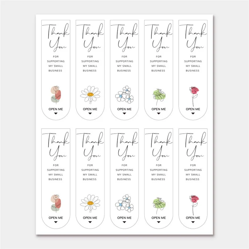 100Pcs Floral Pattern Thank You For Your Order Sticker Gift Package Sealing Labels Gift Decoration Sticker For Small Business