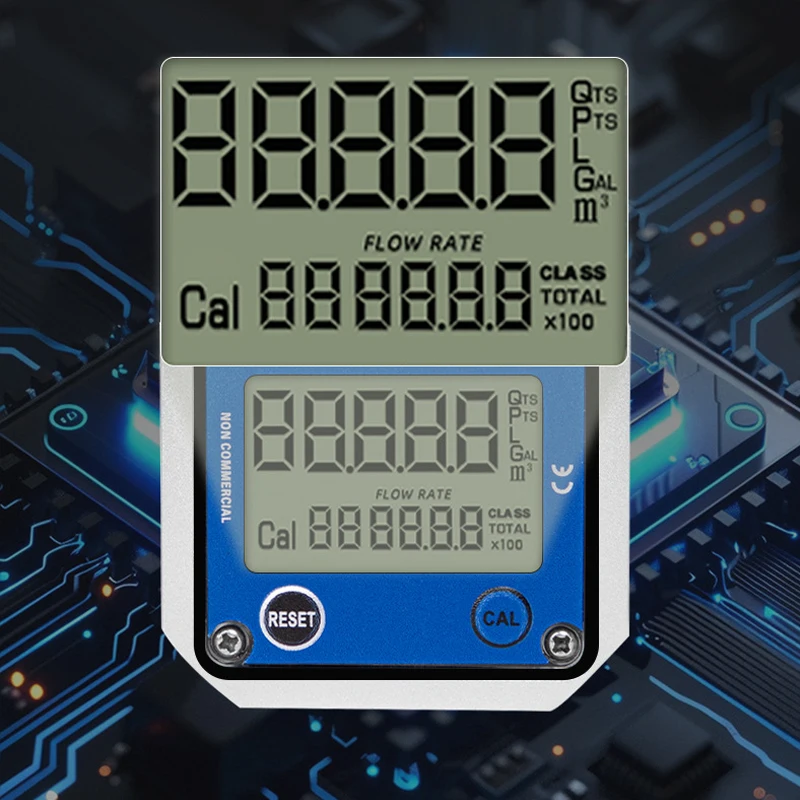 مقياس الجريان التوربيني الرقمي 0.5-50 لتر/دقيقة لإمدادات الطاقة السائلة بواسطة مقياس تدفق التروس البيضاوي من سبائك الألومنيوم للبطارية #5