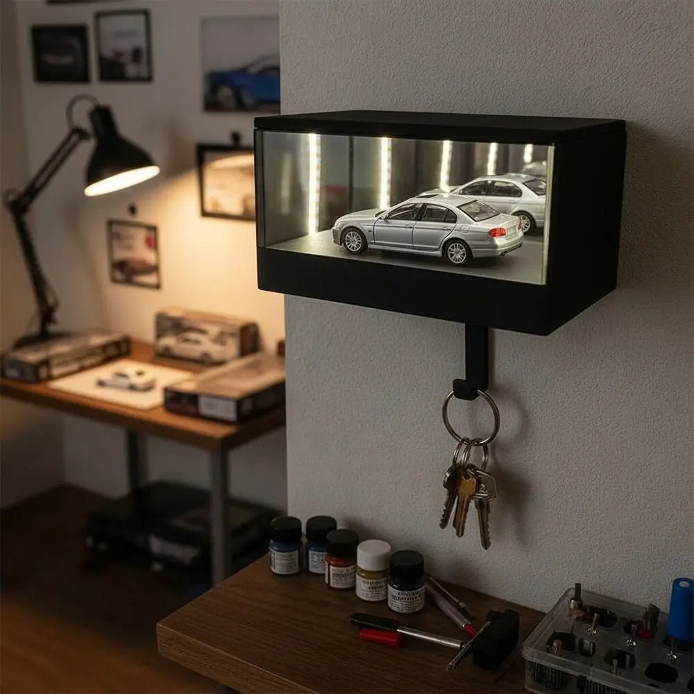 حامل مفتاح المرآب الإبداعي متعدد الوظائف مضحك سيارة مفتاح هوك رف مرآة سهلة التركيب متعة مفتاح المنظم