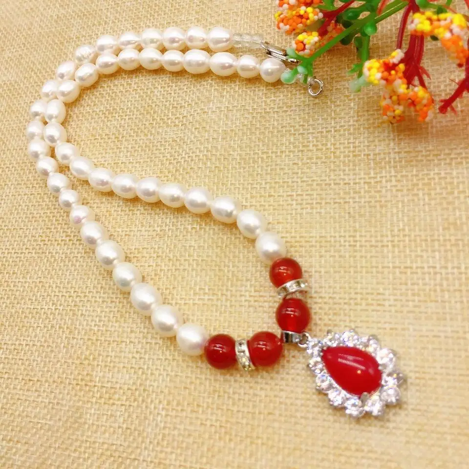 

Send Necklace Pearl Necklace Suit Natural Send Mother Send Elder Freshwater Pads Fashion Gift High-grade Jewelry Peace and Joy