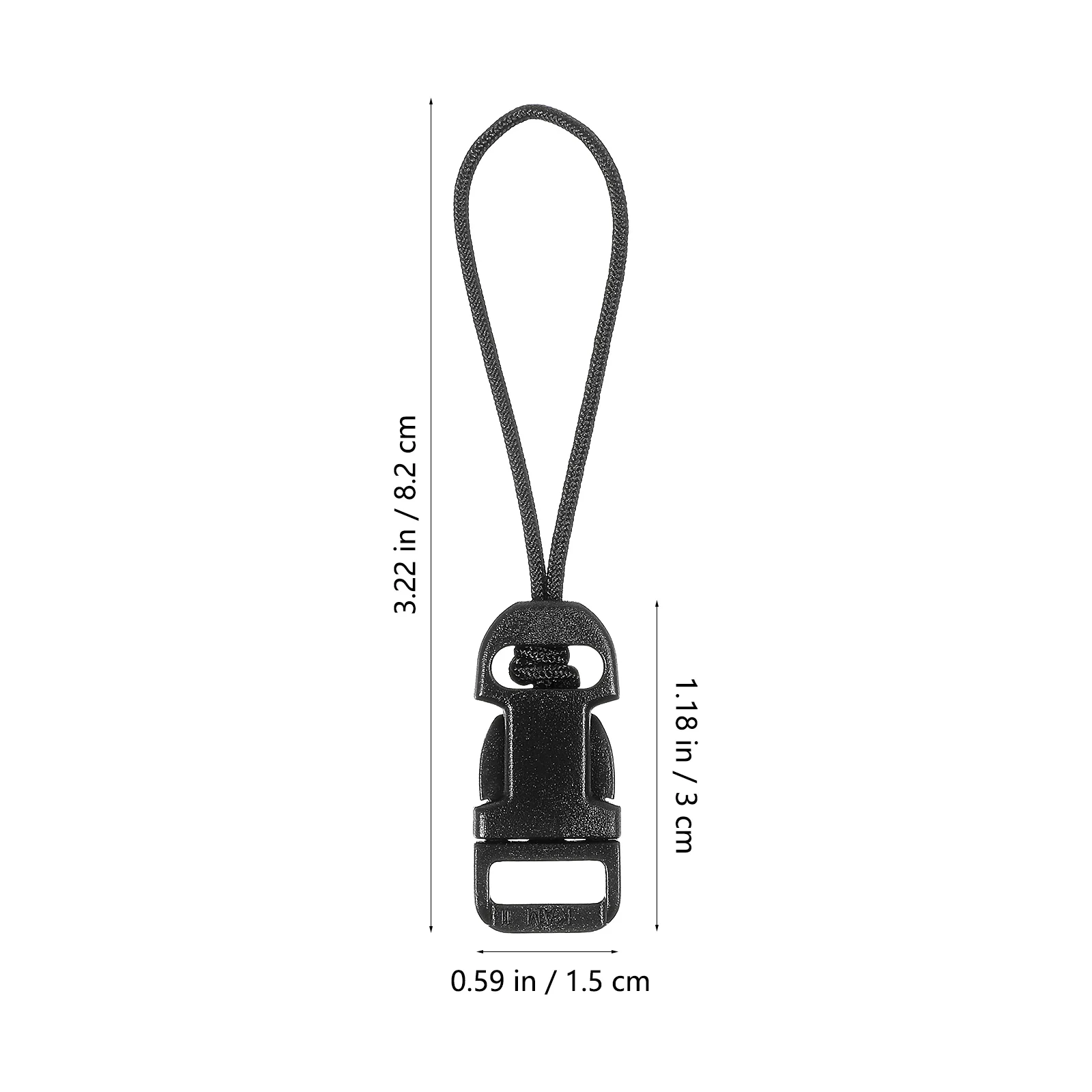 Cinghie per videocamera da 10 pezzi Fibbia Mini Qd Loop Clip per connettore Sgancio rapido Disconnessione con cordino nero