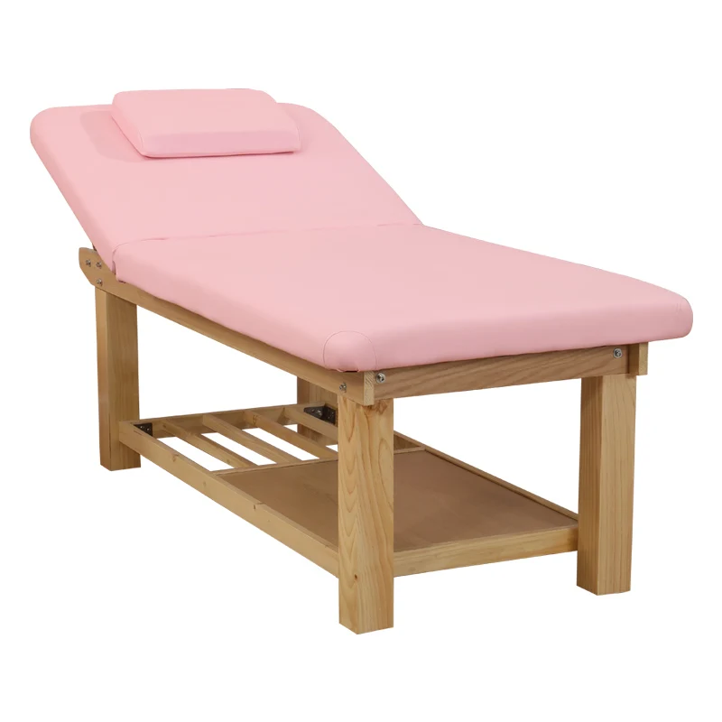 

Solid wood massage bed for beauty salons, massage bed, eyelash pattern embroidery bed