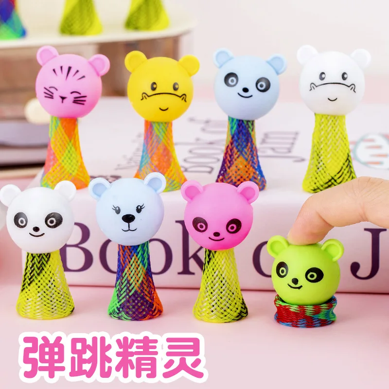 10/20Pcs Bouncing Elf Cartoon Mini Animal Jumping Games Toys Birthday Party Favors Goodie Bag Gift