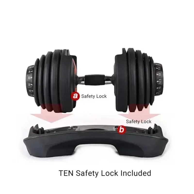 24kg Adjustable Dumbbell 5 To 52.5lb Home Gym Dumbbell Muscle Workout Selective Weight Lifting Dumbbell