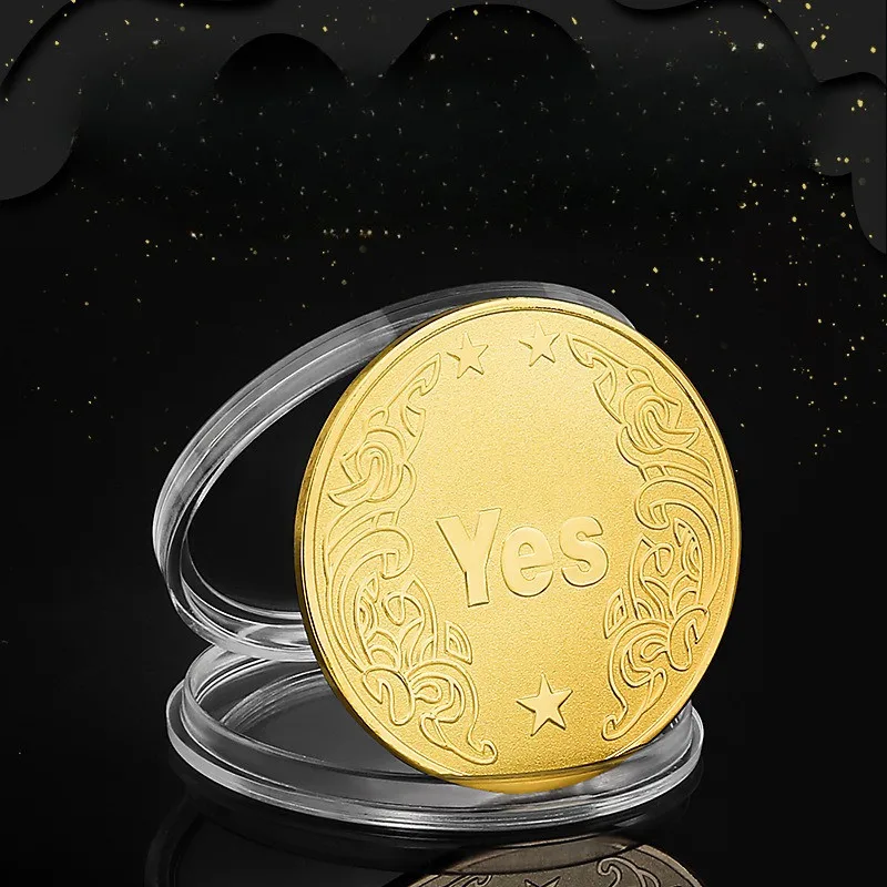 10 قطعة نعم أو لا عملة تذكارية تذكارية لعبة الدعامة قرار البرونزية حسن الحظ خمر عملات جمع الديكور الحرف #5