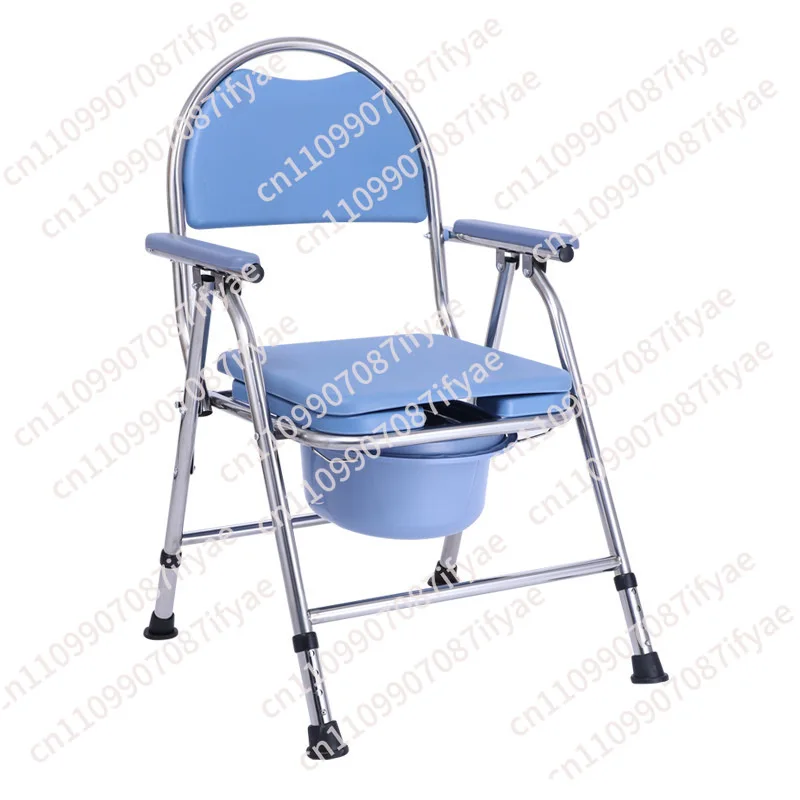 Household toilet chair, mobile toilet foldable stainless steel toilet chair disabled portable bath chair