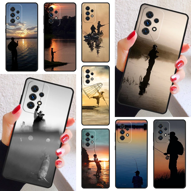 Fishing Fisherman Phone Case Cover For Samsung Galaxy A52 A72 A73 A20e A21S A50 A70 A11 A12 A42 A31 A40 A51 A71 A32 A80 A91