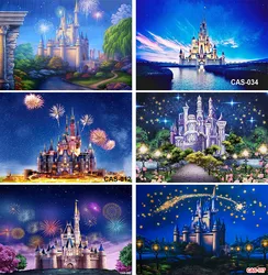 ReplCastle-Arrière-plan de photographie de feu d'artifice de nuit, fond de dessin animé bleu nickel é, toile de fond pour la fête d'anniversaire des enfants