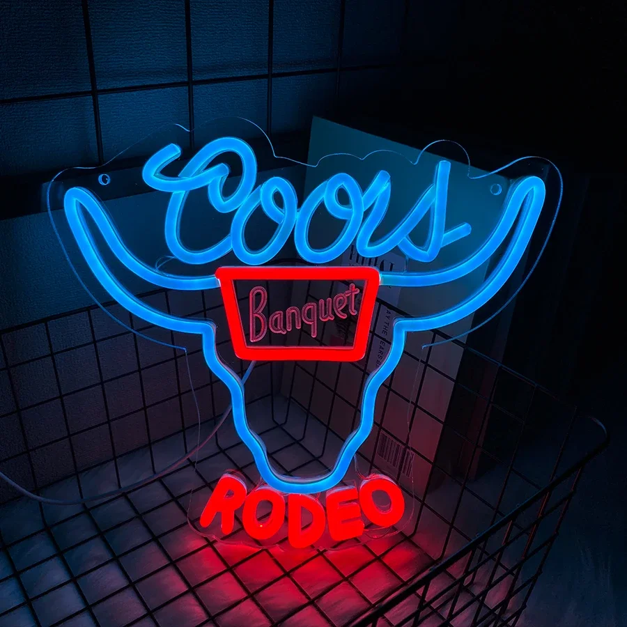 

Led Neon Light For Man Cave,Home,Bar,Beer Club,Hotel,Cafe,Birthday Party,Gift For Dad Boyfriend，Rodeo Neon Sign For Wall Decor