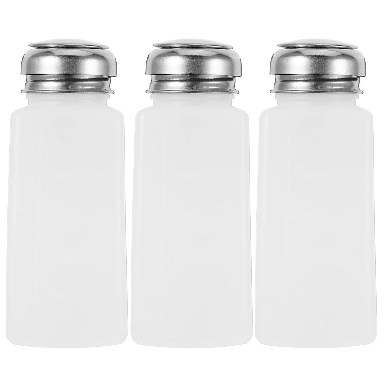 5Pcs Press Down Pump Dispenser Bottle 250ml Portable Nail Polish Remover Makeup Containers Travel Essential Oil