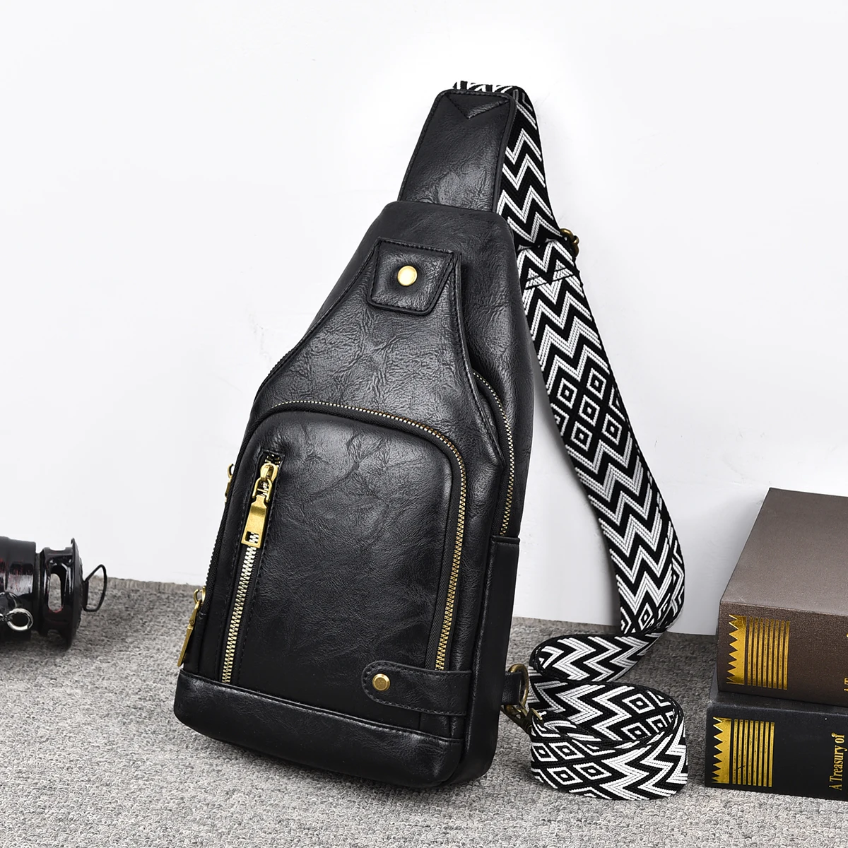 الرجال عبر الجسم الكتف حقيبة صدر للرجال حقيبة ظهر ذات حمالة موضة ريترو بولي Leather الجلود السفر تسلق عادية الذكور رسول الجانب حقيبة كروسبودي #3