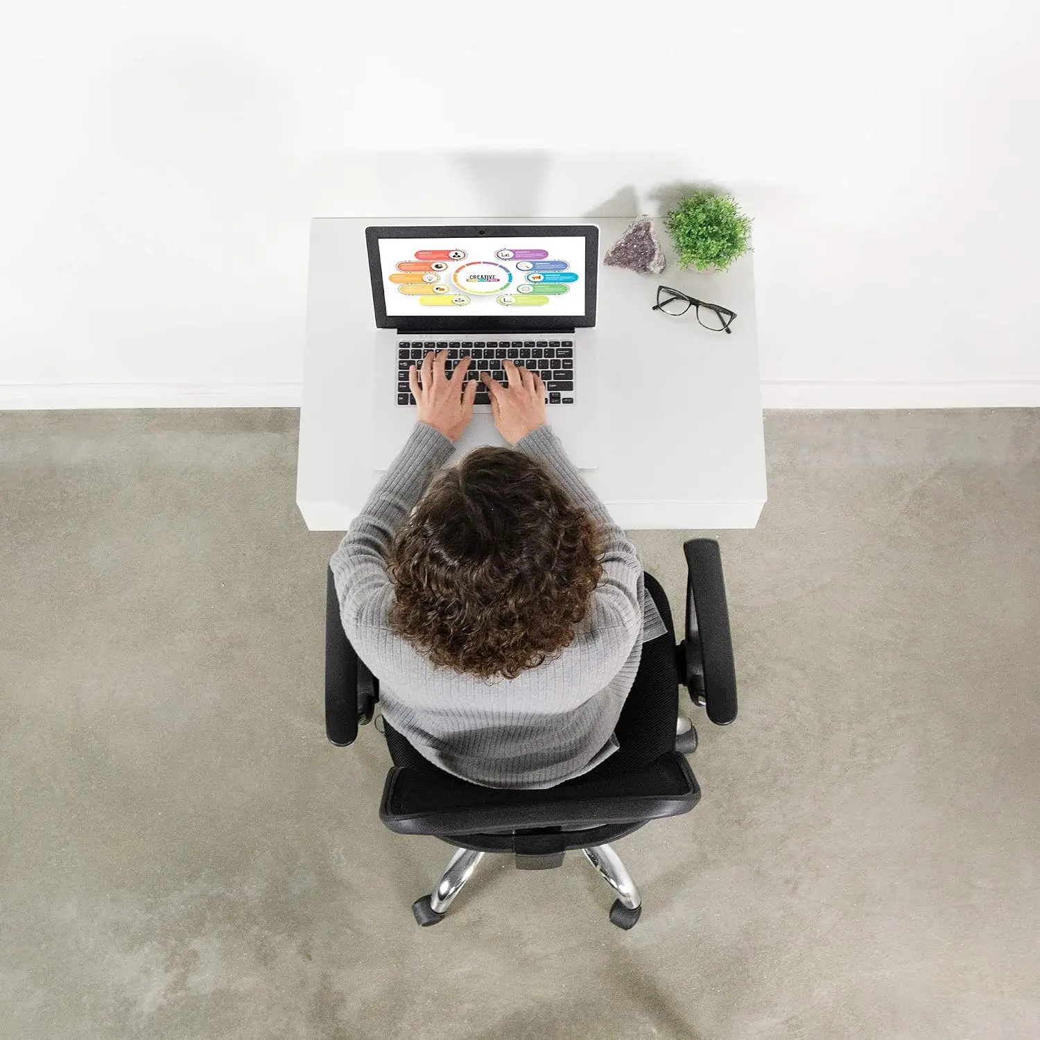 White Wall Mounted Desk 28 Inch Surface Pull Out Drawer Floating Organizer Under Storage Workstation, Customized