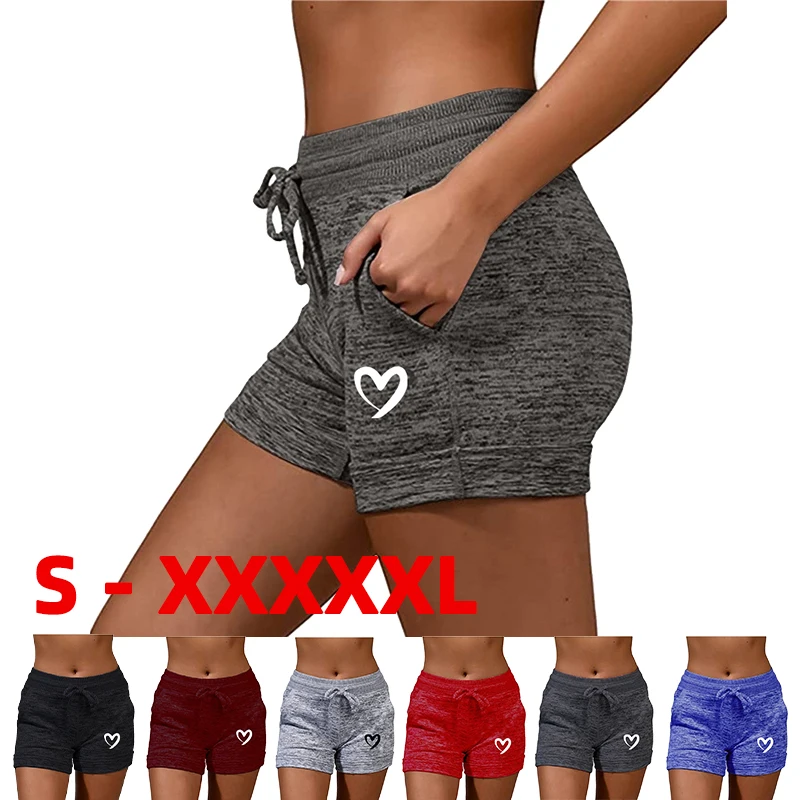 

Women Fashion Casual Shorts with Pockets and Drawstring High Waist Sport Stretchy Shorts Yoga Running Shorts Plus Size S-5XL