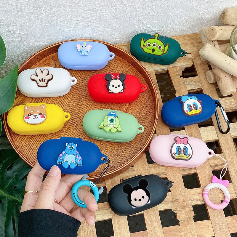 غطاء حماية لسماعات الأذن من كارتون ديزني لهاتف هواوي FreeBuds SE من السيليكون لسماعات الأذن اللاسلكية صندوق شحن كم واقي مع خطاف