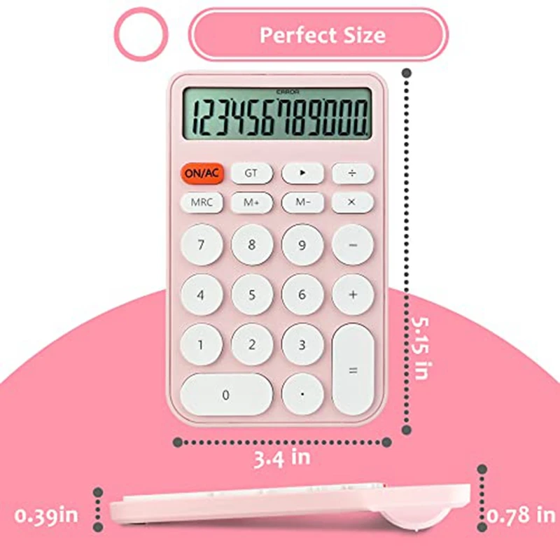 2 Pack Basic Calculator, Pocket Size Mini Calculators, 12 Digit Desktop Calculator For Office, School Students