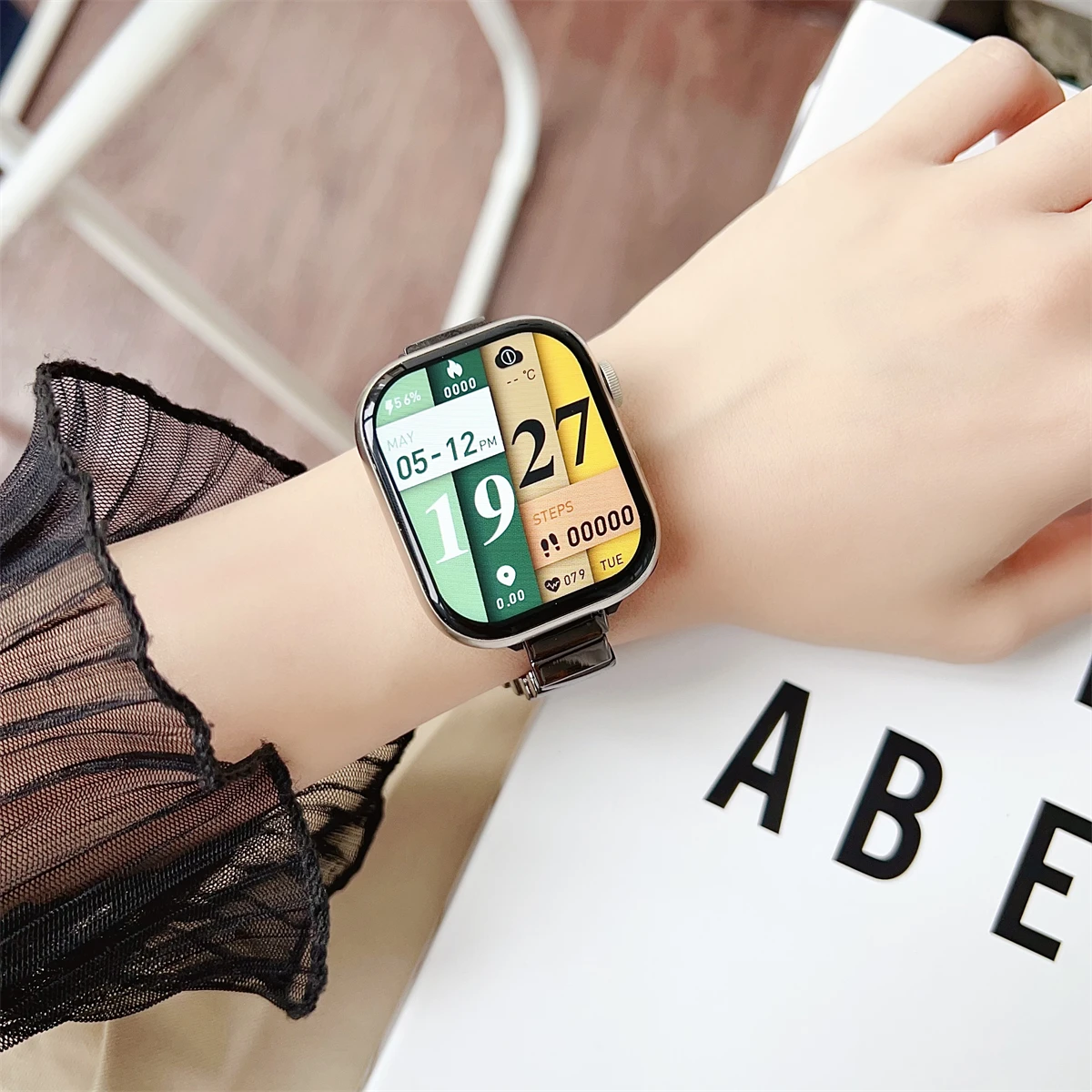 Kellon ranneke iwatchille 42/44/45/46/49mm 38/40/41mm Metal Fashion kellohihna kellosarjalle Ultra2 Series 10/9/8/7/6/5/4/3/2/1_voghion.com