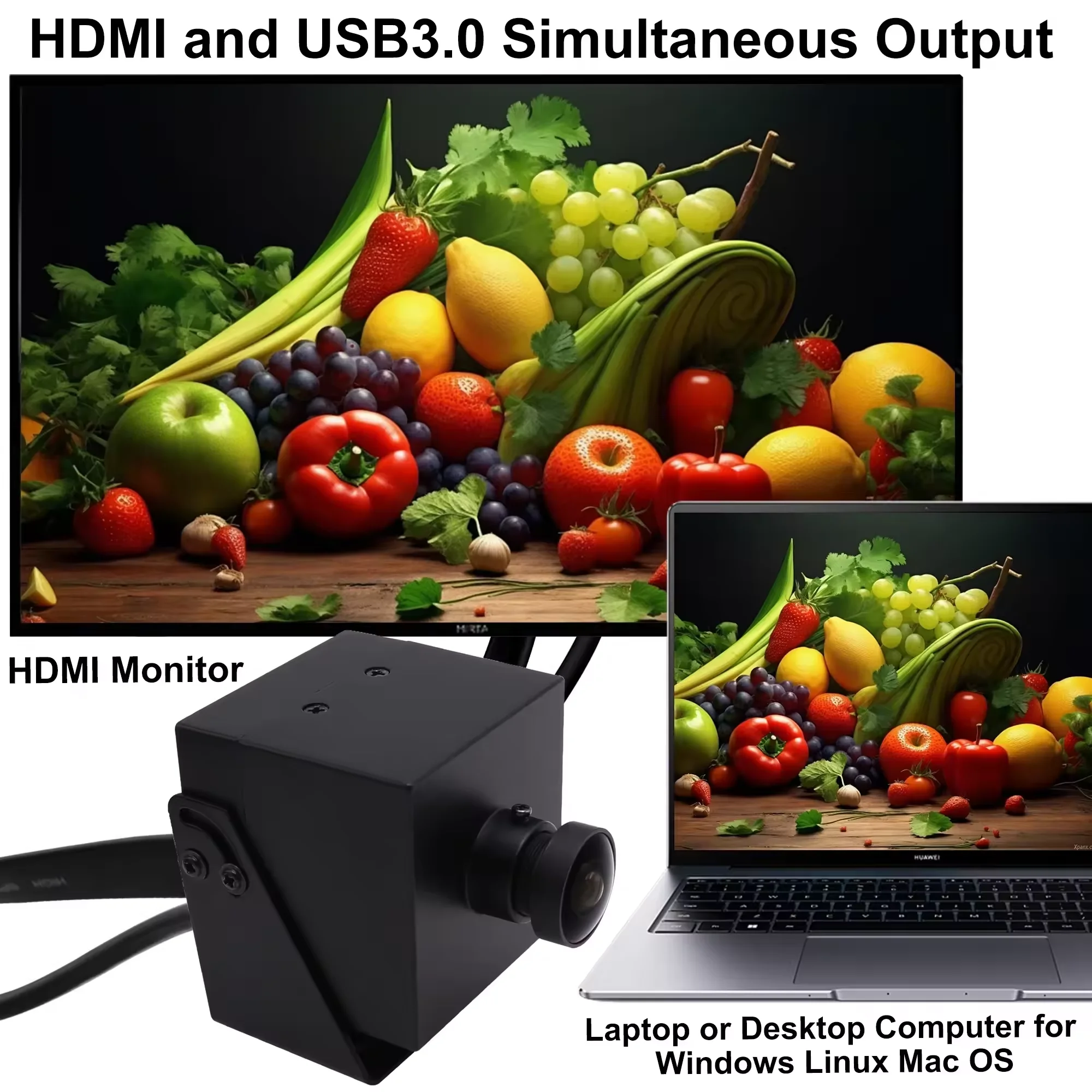 

ELP 4K 60fps HDMI USB3.0 Camera Fisheye Camera with Wide Angle Lens H.264 Video Webcam for Android, Mac OS, Ubuntu, Raspberry PI