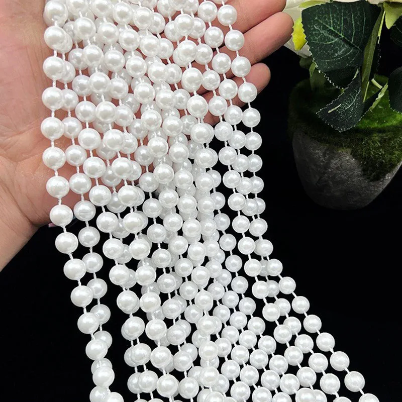 6-10mm Pearls String Beads Decoration Faux Pearl Garland Roll Strand for Crafting String of Flowers Wedding Valentine Decoration