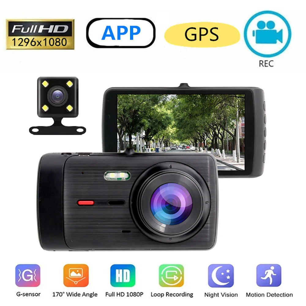 Car DVR Dash Cam WiFi 4.0 Full HD 1080P Rear View Car Camera Video Recorder Auto DVR Dashcam Black Box GPS Track Car Accessories