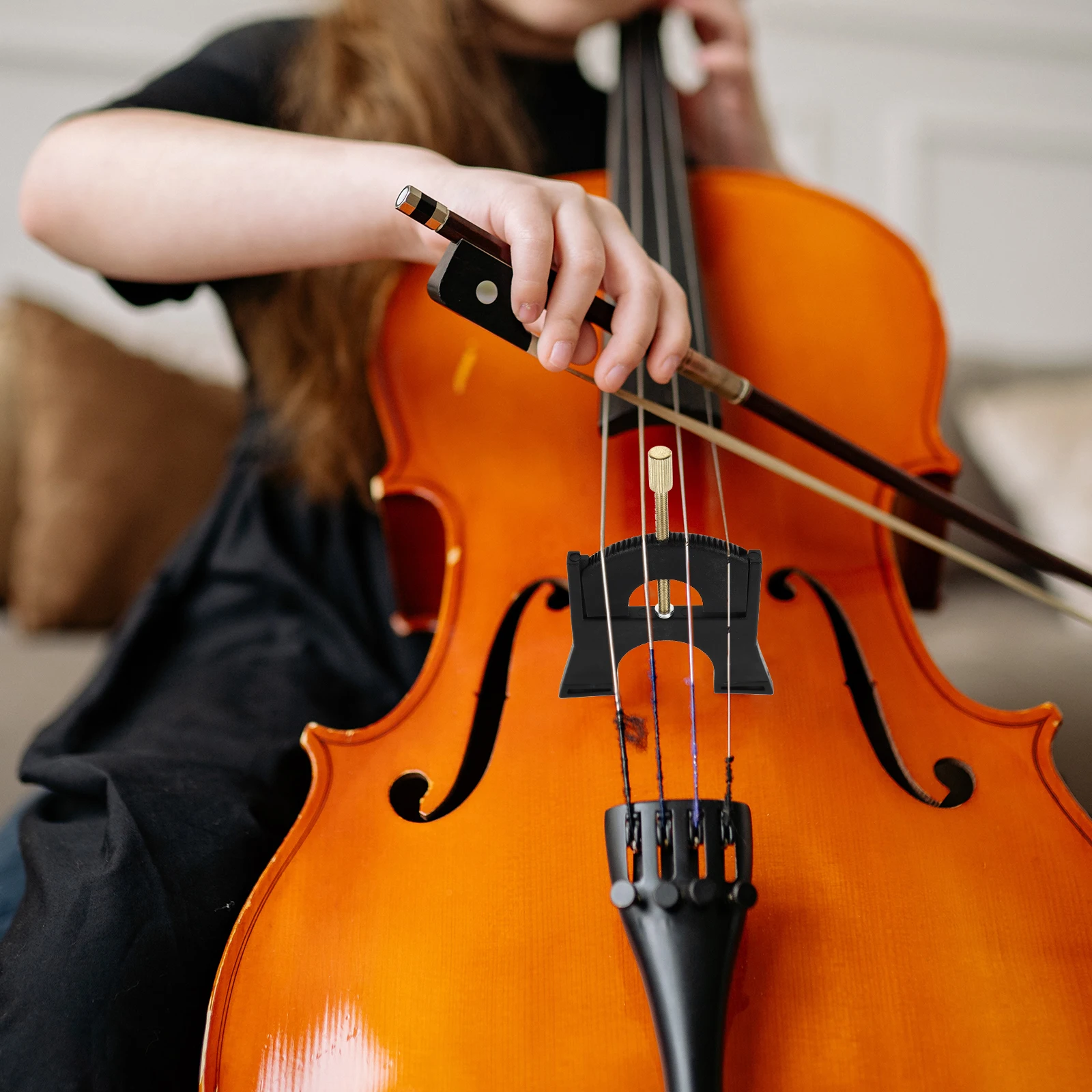 

1pc Cello String 1/4-4/4 Adjustable Height Tool Cello String Lifters For Violoncello Bridge Replacement Black Accessories