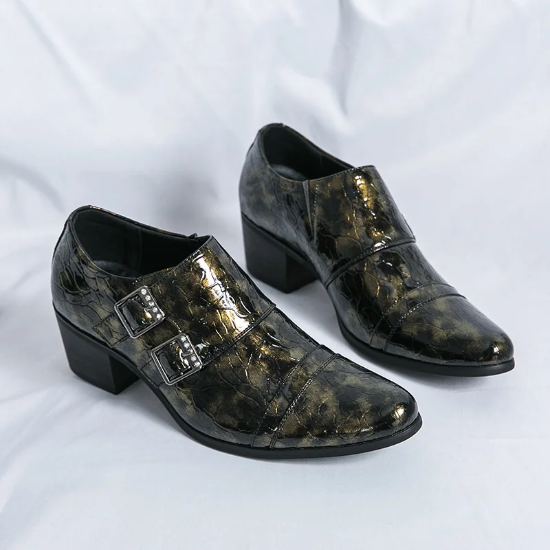 

Мужские туфли на высоком каблуке в стиле ретро, кожаные свадебные модельные туфли, мужские туфли дерби, деловые деловые туфли для мужчин, zapatos de vestir hombre