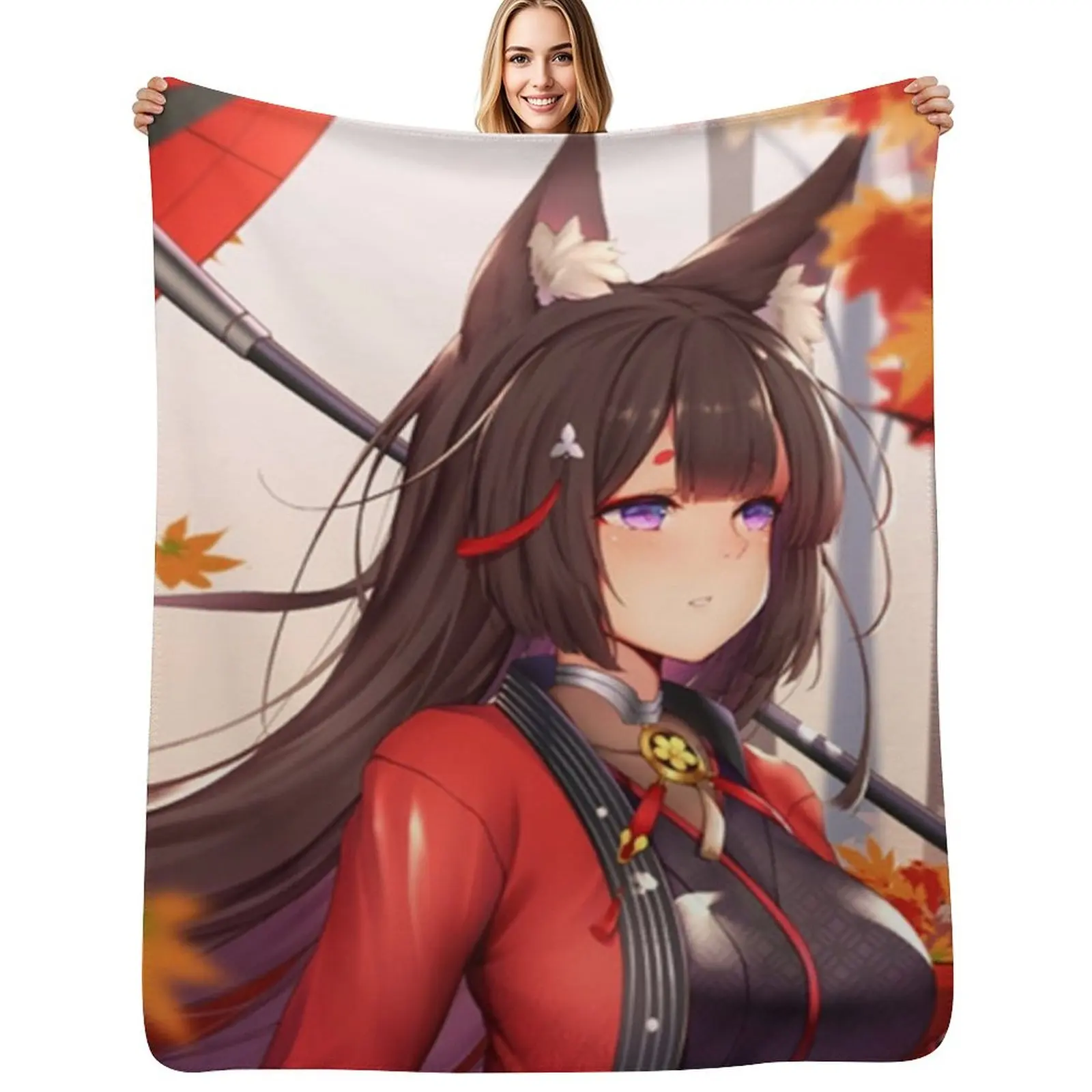 

Azur Lane Amagi Throw Blanket Anti Shedding Soft Fuzzy Blanket for Home