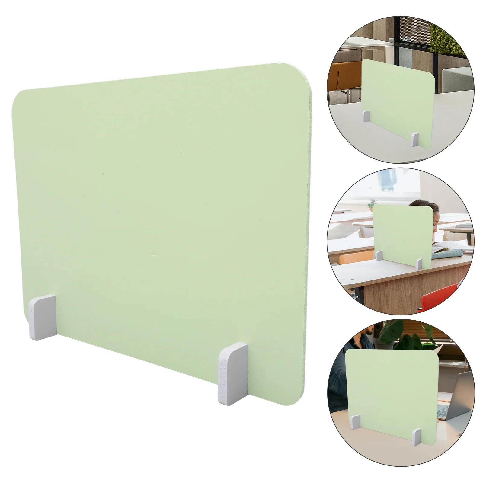 Office Desk Screen Partition Sneeze Guard Board Self Standing Plate Desktop Divider Light Green Pane Panel Privacy for Students