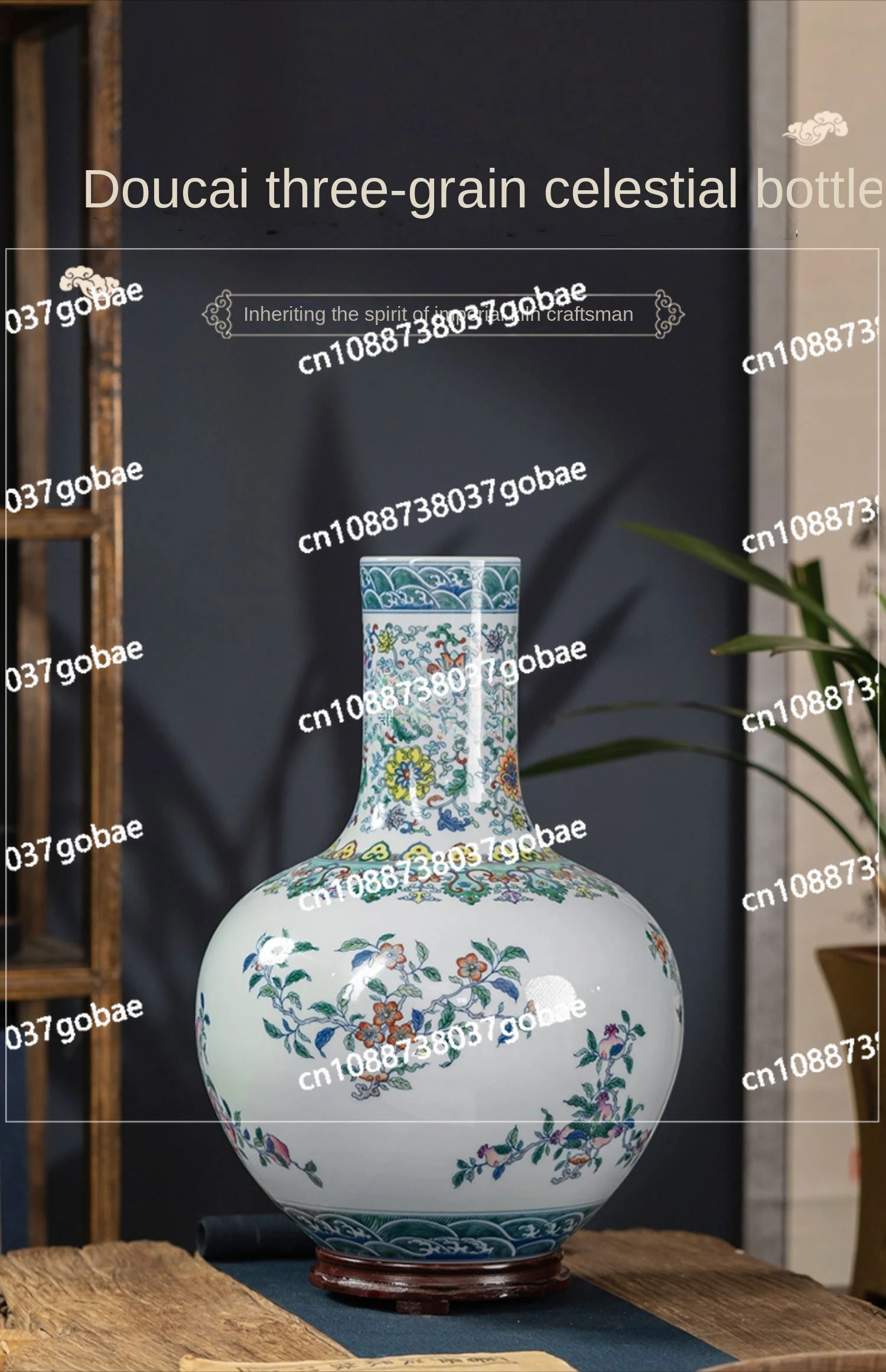 L'm'm Vintage Porcelain Bottle Chinese Style More than Three Celestial Globe Vase Living Room Wine Cabinet Porcelain Decoration