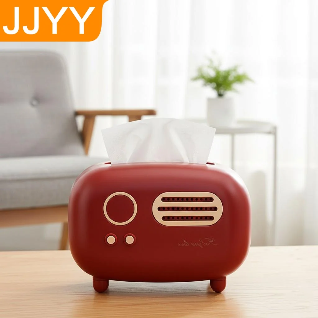 Retro Radio Tissue Box Cover Creative Storage for Kitchen Bathroom Vanity Bedroom Dresser 115g