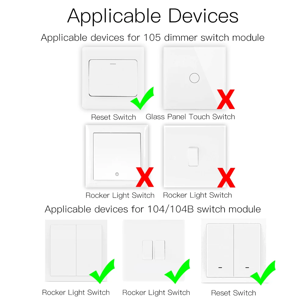 MOES WiFi Smart Light Dimmer Module / Switch Module Smart Life Tuya Remote Control funziona con Alexa Google Home 1/2 Way 1/2 Gang