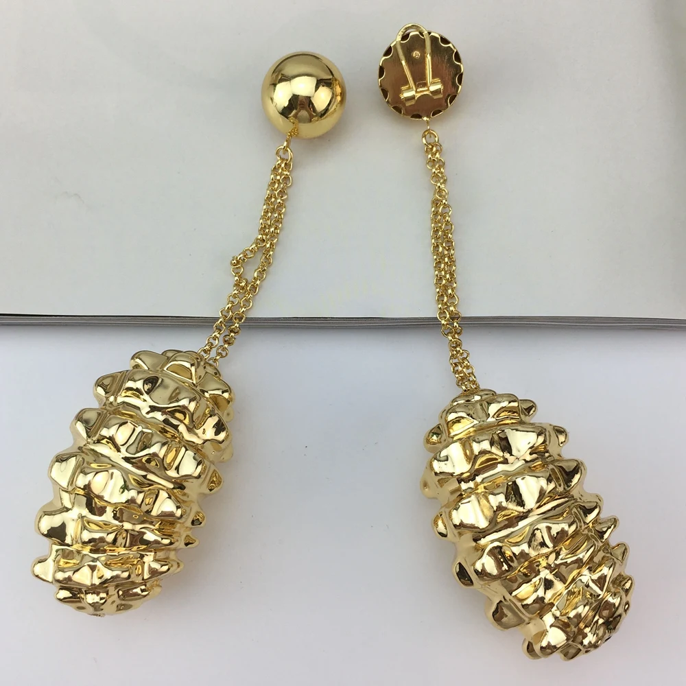 Yuminglai Fashion Luxury Dubai Jewelry Accessories Superior Quality Goldplated Earrings for Women FHK18368