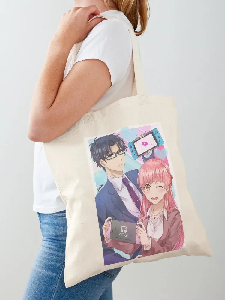 

Сумка-шоппер из холщовой ткани для мужчин «Wotakoi Squad Love is hard for otaku gamers» – идеальный подарок