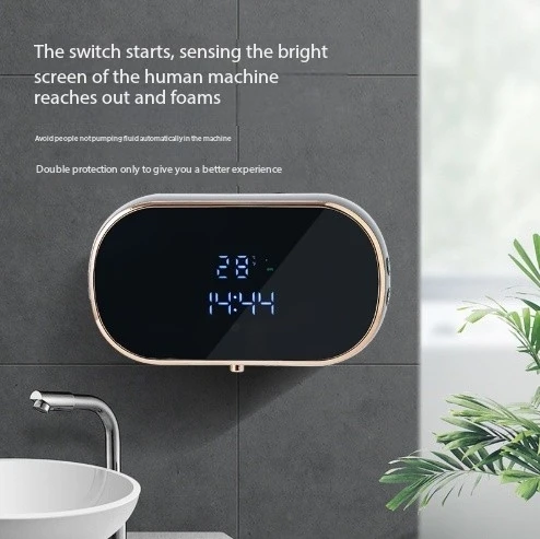 新しいセンサーソープディスペンサー自動泡立てハンドウォッシュディスペンサー充電式壁掛け液体ソープディスペンサー（バスルーム、キッチン用）