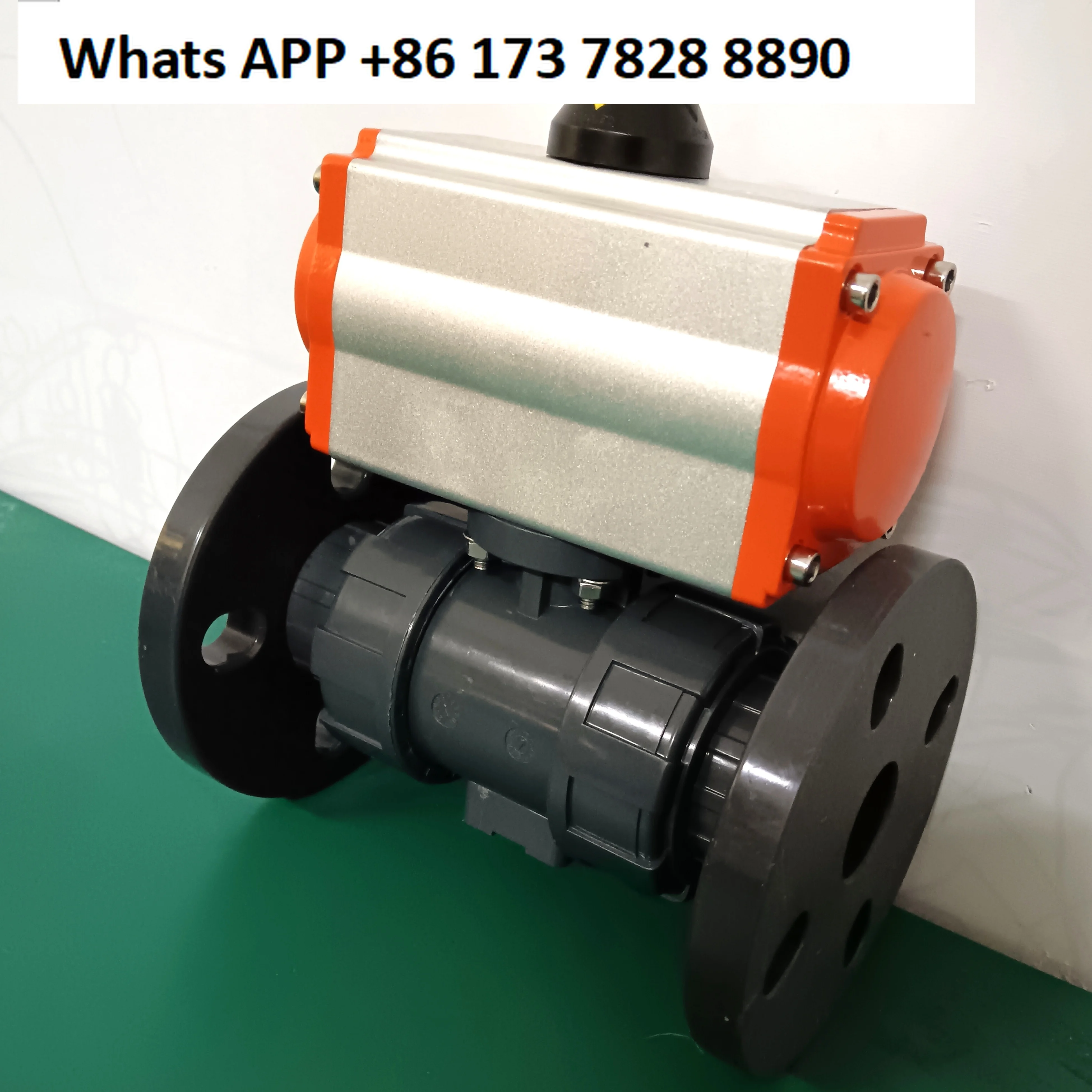UPVC pneumatic flange ball valve PPH flange connection plastic valve live joint double order