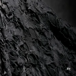 Black Smile Tattered Elastic Knitted Fabric/creative Texture Reconstruction Handmade DIY Fashion Designer Fabric
