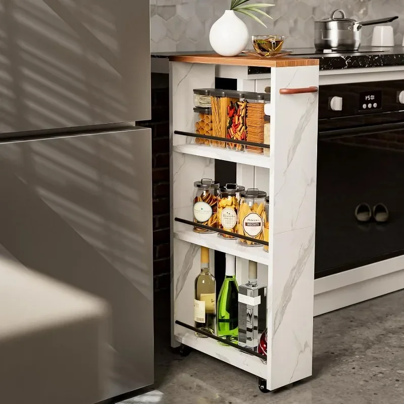 

Wide and narrow storage cabinets, kitchen carts with wheels, suitable for narrow spaces in bathrooms and laundry rooms