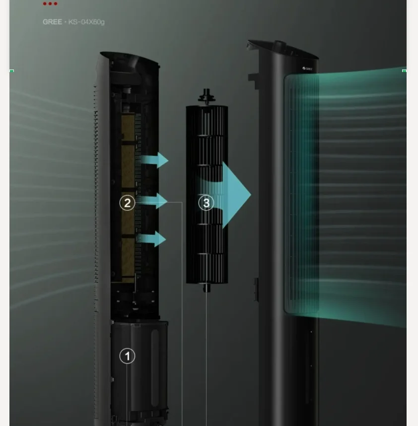 مروحة تكييف هواء Gree 220 فولت، مبرد هواء، مروحة تكييف هواء صغيرة للمياه المتنقلة المنزلية CCW