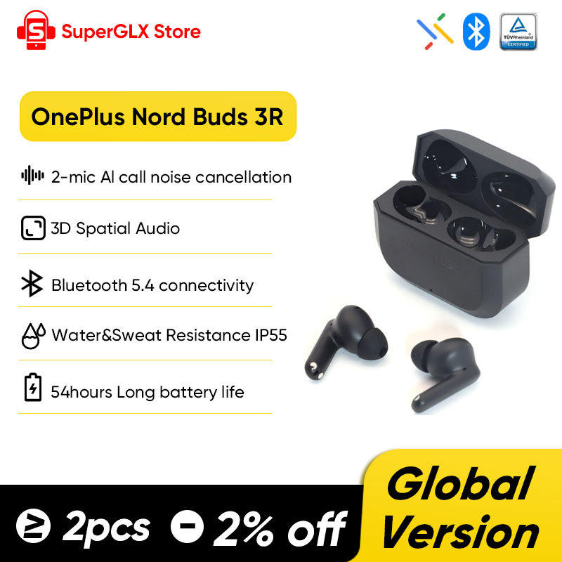  Global Version OnePlus Nord Buds 3R TWS Earphone Bluetooth5.4 47ms Low Latency OnePlus 3D Audio 12.4mm Titanized Drivers IP55 