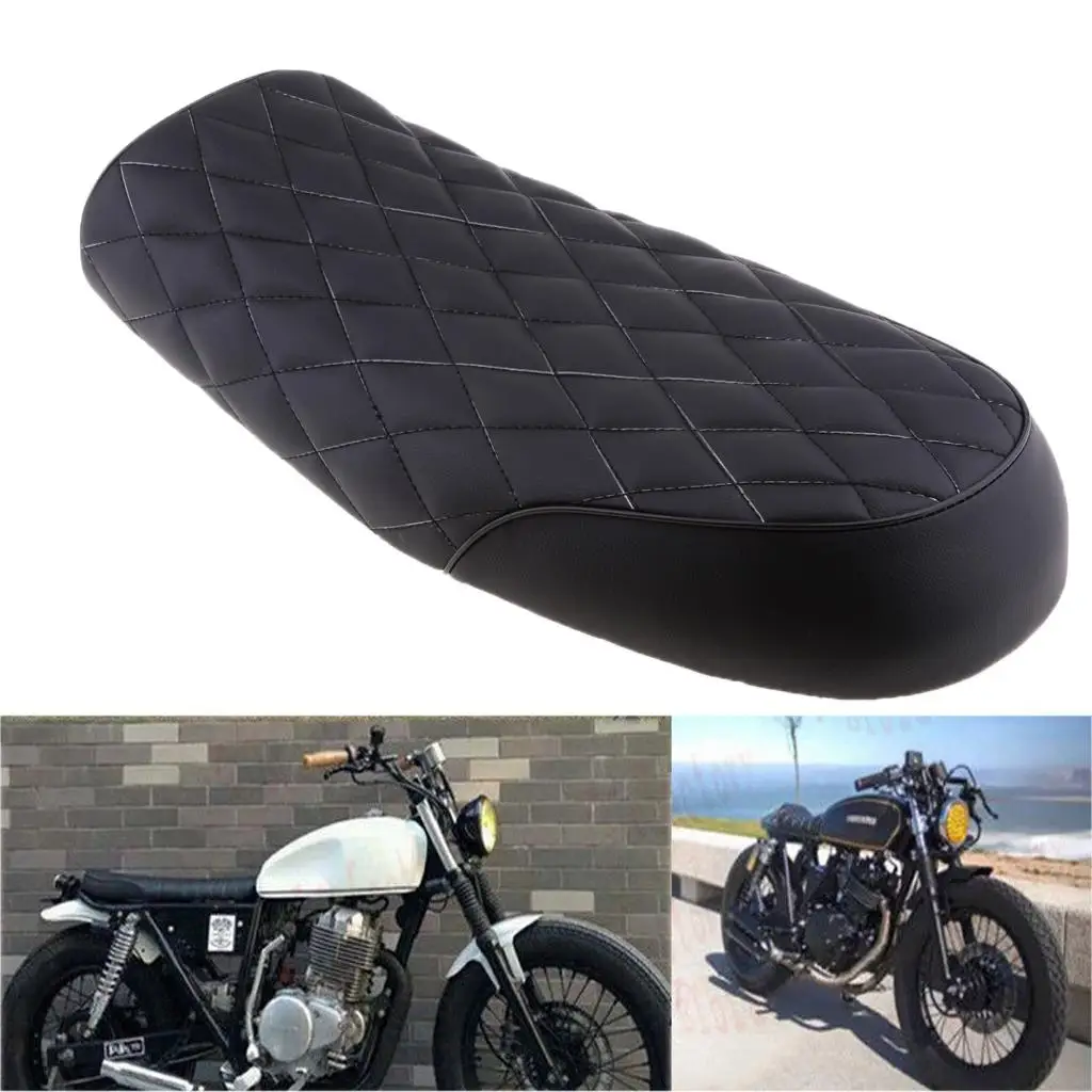 مقعد متسابق على طراز الشقي المسطح للدراجات النارية مع خياطة ماسية 0 0 0 CB550 CB750 #6