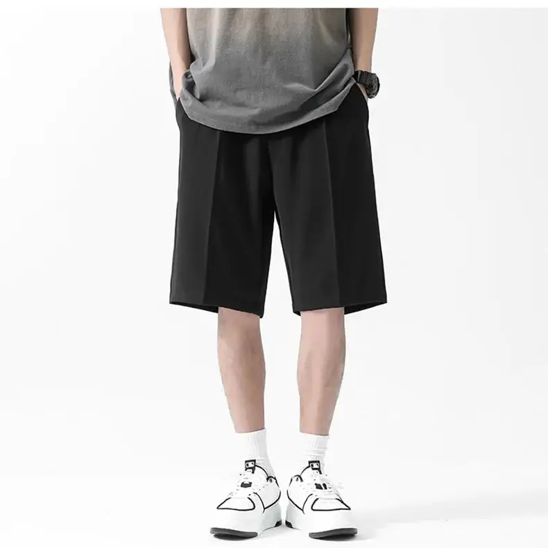 Summer Ice Silk Thin Casual Loose Suit Shorts Men's Premium Sense Hundred Speed Dry Five Points Pants Business Casual