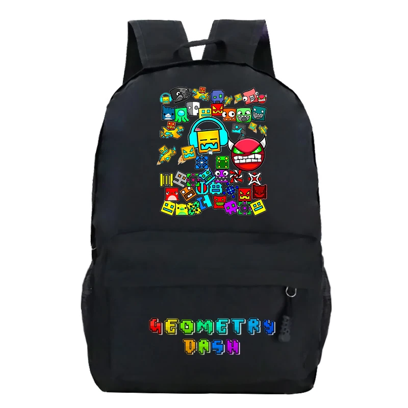 

Geometry Dash Game Backpack Cartoon School Bag for Boys Girls Large Capacity Backpack Lightweight Laptop Bags Nylon Schoolbag