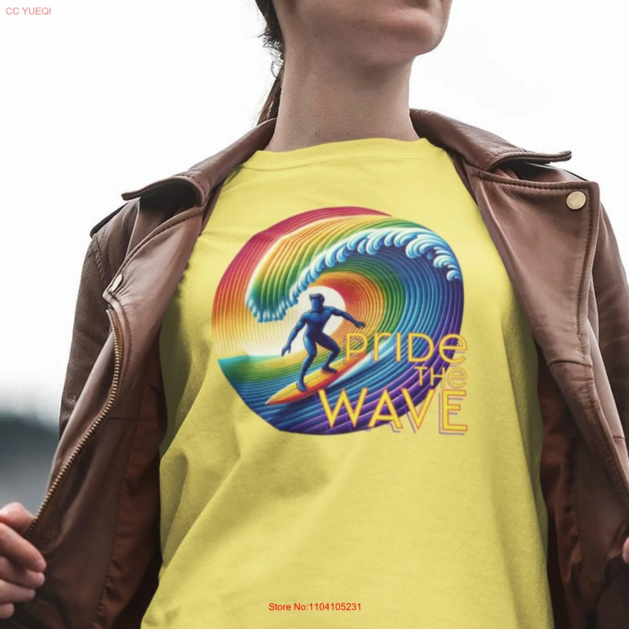 Pride The Wave Surf T Shirt LGBT Gear LGBTQ Funny Gay Lesbian Parade Softstyle long or short sleeves