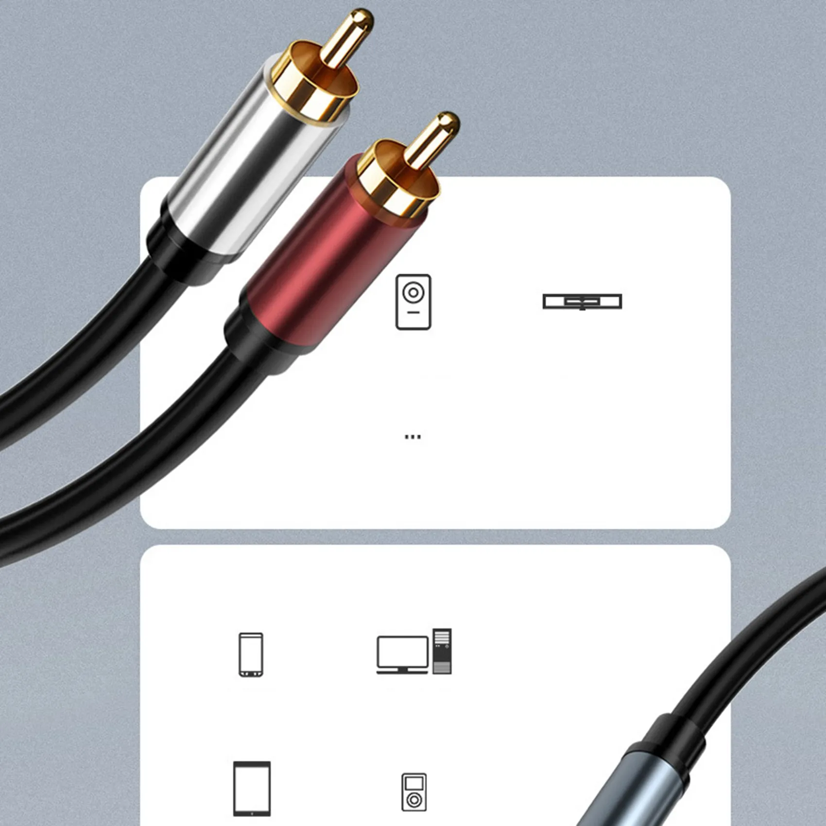 M07K-3.5Mm Audio Cable Male Plug To RCA Male Gold Plated For Instrument Guitar Mixer Amplifier Bass 5M